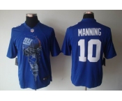 nike nfl jerseys new york giants #10 manning blue[helmet tri-blend limited]