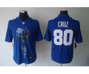 nike nfl jerseys new york giants #80 cruz blue[helmet tri-blend limited]