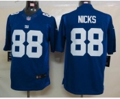 nike nfl jerseys new york giants #88 nicks blue[nike limited]