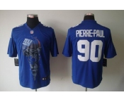 nike nfl jerseys new york giants #90 pierre-paul blue[helmet tri-blend limited]