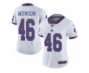 Women Nike New York Giants #46 Calvin Munson Limited White Rush Vapor Untouchable NFL Jersey
