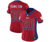 Women's New York Giants #30 Antonio Hamilton Limited Red Rush Drift Fashion Football Jersey