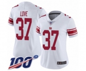 Women's New York Giants #37 Julian Love White Vapor Untouchable Limited Player 100th Season Football Jersey