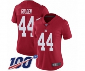 Women's New York Giants #44 Markus Golden Red Limited Red Inverted Legend 100th Season Football Jersey