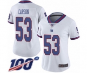 Women's New York Giants #53 Harry Carson Limited White Rush Vapor Untouchable 100th Season Football Jersey