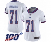Women's New York Giants #71 Will Hernandez Limited White Rush Vapor Untouchable 100th Season Football Jersey
