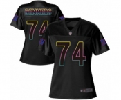 Women's New York Giants #74 Mike Remmers Game Black Fashion Football Jersey