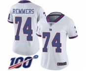 Women's New York Giants #74 Mike Remmers Limited White Rush Vapor Untouchable 100th Season Football Jersey