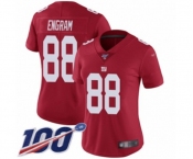 Women's New York Giants #88 Evan Engram Red Limited Red Inverted Legend 100th Season Football Jersey