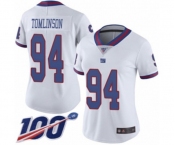 Women's New York Giants #94 Dalvin Tomlinson Limited White Rush Vapor Untouchable 100th Season Football Jersey