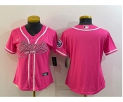 Women's New York Giants Blank Pink With Patch Cool Base Stitched Baseball Jersey