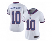 Women's Nike New York Giants #10 Eli Manning Limited White Rush NFL Jersey