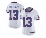 Women's Nike New York Giants #13 Odell Beckham Jr Limited White Rush NFL Jersey