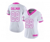 Women's Nike New York Giants #29 Wayne Gallman Limited White Pink Rush Fashion NFL Jersey Women's Nike New York Giants #29 Wayne Gallman Limited White Pink Rush Fashion NFL Jersey