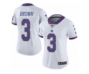 Women's Nike New York Giants #3 Josh Brown Limited White Rush NFL Jersey