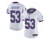Women's Nike New York Giants #53 Harry Carson Limited White Rush NFL Jersey