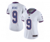 Women's Nike New York Giants #9 Brad Wing Limited White Rush NFL Jersey
