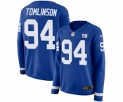 Women's Nike New York Giants #94 Dalvin Tomlinson Limited Royal Blue Therma Long Sleeve NFL Jersey