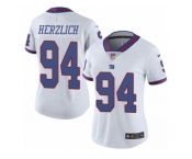 Women's Nike New York Giants #94 Mark Herzlich Limited White Rush NFL Jersey
