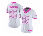 Women's Nike New York Giants #95 Dalvin Tomlinson Limited White Pink Rush Fashion NFL Jersey Women's Nike New York Giants #95 Dalvin Tomlinson Limited White Pink Rush Fashion NFL Jersey