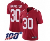 Youth New York Giants #30 Antonio Hamilton Red Limited Red Inverted Legend 100th Season Football Jersey