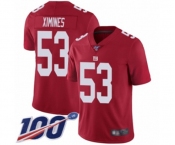 Youth New York Giants #53 Oshane Ximines Red Limited Red Inverted Legend 100th Season Football Jersey