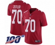Youth New York Giants #70 Kevin Zeitler Red Limited Red Inverted Legend 100th Season Football Jersey