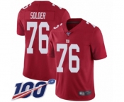 Youth New York Giants #76 Nate Solder Red Limited Red Inverted Legend 100th Season Football Jersey