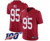 Youth New York Giants #95 B.J. Hill Red Limited Red Inverted Legend 100th Season Football Jersey