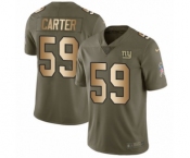 Youth Nike New York Giants #59 Lorenzo Carter Limited Olive Gold 2017 Salute to Service NFL Jersey