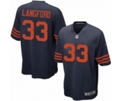 Men's Nike Chicago Bears #33 Jeremy Langford Game Navy Blue Throwback Alternate NFL Jersey
