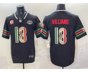 Men's Chicago Bears #18 Caleb Williams Black Mexico F.U.S.E. With 2-star C Patch And VMH Patch Throwback Stitched Football Jersey