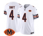 Men's Chicago Bears #4 D'Andre Swift White 2025 F.U.S.E. With Illinois and VMH Patch Vapor Untouchable Limited Football Stitched Jersey Men's Chicago Bears #4 D'Andre Swift White 2025 F.U.S.E. With Illinois and VMH Patch Vapor Untouchable Limited Football Stitched Jersey