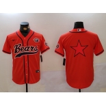 Men's Chicago Bears Blank Orange Throwback With Patch Cool Base Stitched Baseball Jersey