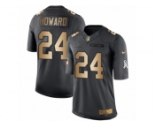 Men's Nike Chicago Bears #24 Jordan Howard Limited Black Gold Salute to Service NFL Jersey