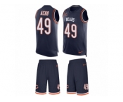 Men's Nike Chicago Bears #49 Sam Acho Limited Navy Blue Tank Top Suit NFL Jersey