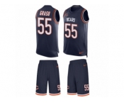 Men's Nike Chicago Bears #55 Hroniss Grasu Limited Navy Blue Tank Top Suit NFL Jersey