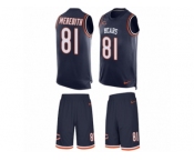 Men's Nike Chicago Bears #81 Cameron Meredith Limited Navy Blue Tank Top Suit NFL Jersey