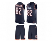Men's Nike Chicago Bears #82 Logan Paulsen Limited Navy Blue Tank Top Suit NFL Jersey