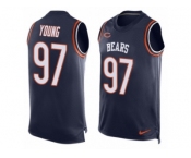 Men's Nike Chicago Bears #97 Willie Young Limited Navy Blue Player Name & Number Tank Top NFL Jersey