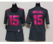 nike women nfl jerseys chicago bears #15 marshall dk.grey[breast cancer awareness]