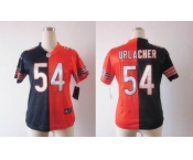 nike women nfl jerseys chicago bears #54 urlacher orange-blue[Elite split]