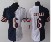 nike women nfl jerseys chicago bears #6 cutler white-blue[nike split]