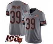 Youth Chicago Bears #39 Eddie Jackson Limited Silver Inverted Legend 100th Season Football Jersey