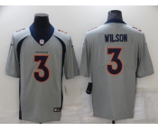 Men's Denver Broncos #3 Russell Wilson Grey Vapor Untouchable Limited Stitched Jersey