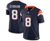 Men's Denver Broncos #8 Jarrett Stidham Navy 2025 F.U.S.E. Vapor Limited Football Stitched Jersey