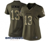 Women Nike Denver Broncos #13 Trevor Siemian Limited Green Salute to Service NFL Jersey