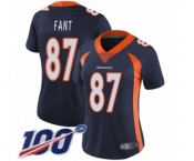 Women's Denver Broncos #87 Noah Fant Navy Blue Alternate Vapor Untouchable Limited Player 100th Season Football Jersey