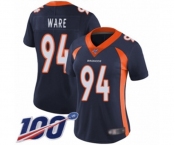 Women's Denver Broncos #94 DeMarcus Ware Navy Blue Alternate Vapor Untouchable Limited Player 100th Season Football Jersey