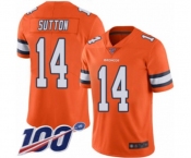 Youth Denver Broncos #14 Courtland Sutton Limited Orange Rush Vapor Untouchable 100th Season Football Jersey